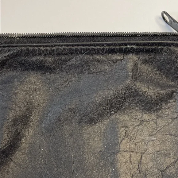 Vintage 1960’s Black Leather Zipper Coin Pouch - Picture 3 of 3